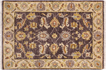handmade Traditional Kafkaz Brown Ivory Hand Knotted RECTANGLE 100% WOOL area rug 2 x 3